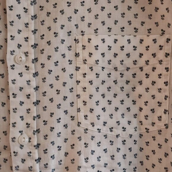 Rails Shirt Mens XL Carson Bleu Fleurs Linen Blend Short Sleeve Floral - Picture 2 of 11